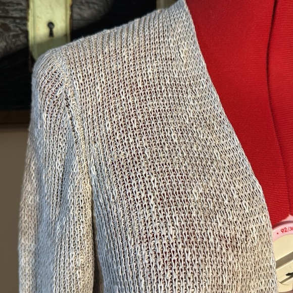Eileen Fisher Women's Open-Front Loose Knit Oatmeal Cardigan Sweater Size XS - Picture 3 of 16